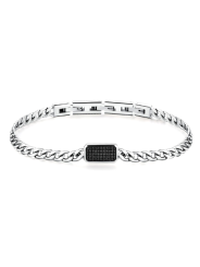 Bracciale Donna Brosway Ink BIK114 in Acciaio Silver e Swarosvki Nero