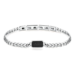 Bracciale Donna Brosway Ink BIK114 in Acciaio Silver e Swarosvki Nero