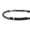 Bracciale Uomo Marlù 30BR0033N in Acciaio Nero Meccanico Marina