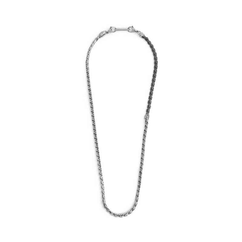 Collana Uomo Marlù 30CO0004 in Acciaio Silver Catena Serpentina