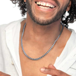 Collana Uomo Marlù 30CO0004 in Acciaio Silver Catena Serpentina