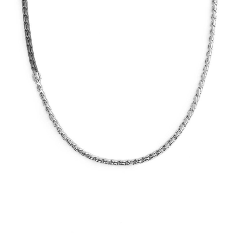 Collana Uomo Marlù 30CO0004 in Acciaio Silver Catena Serpentina