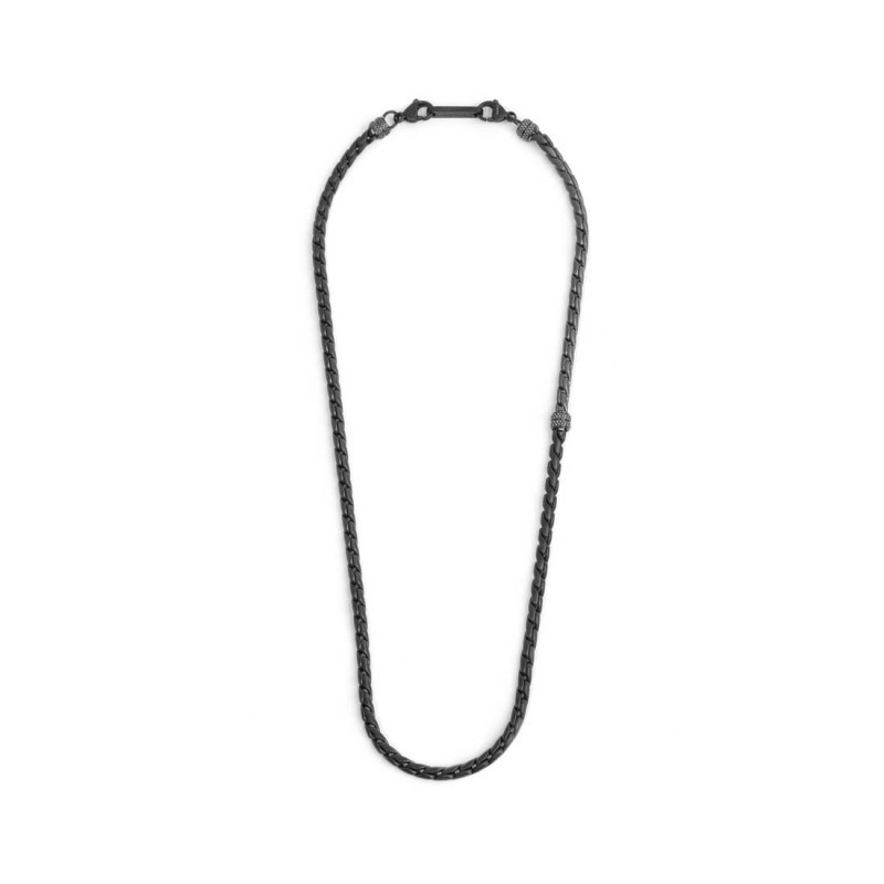 Collana Uomo Marlù 30CO0004N in Acciaio Nero Catena Serpentina