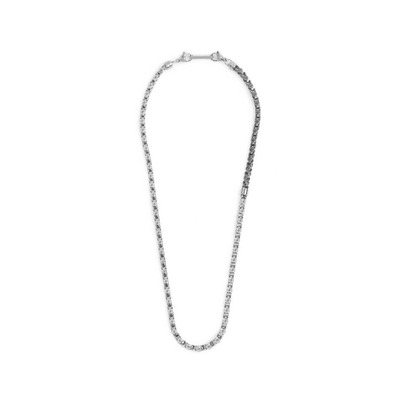 Collana Uomo Marlù 30CO0005 in Acciaio Silver Catena Meccanica Marina
