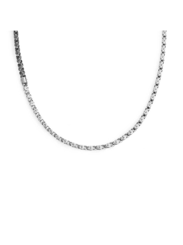 Collana Uomo Marlù 30CO0005 in Acciaio Silver Catena Meccanica Marina