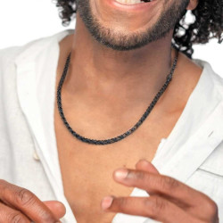 Collana Uomo Marlù 30CO0005N in Acciaio Nero Catena Meccanica Marina