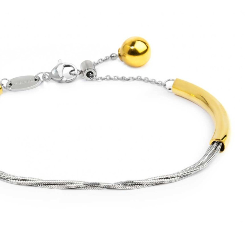 Bracciale Donna Marlù 33BR0071GS catena multifilo Acciaio Silver e Oro