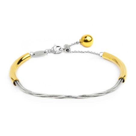Bracciale Donna Marlù 33BR0071GS catena multifilo Acciaio Silver e Oro