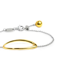 Bracciale Donna Marlù 33BR0072GS anello ovale centrale Acciaio Silver e Oro