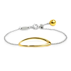Bracciale Donna Marlù 33BR0072GS anello ovale centrale Acciaio Silver e Oro
