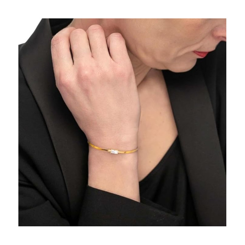 Bracciale Donna Marlù Sparkles 31BR0010G-W in Acciao Pvd Oro con Zircone Bianco…