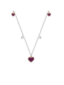 Collana Donna Liujo LJ2325 in Acciaio 3161l Silver con Cuori e Cristalli Rossi e Bianchi