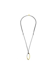 Collana Donna Marlù 33CO0032GS-N cordino con pendente bicolore ad anello ovale