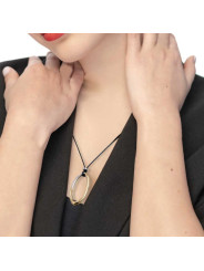 Collana Donna Marlù 33CO0032GS-N cordino con pendente bicolore ad anello ovale