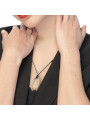 Collana Donna Marlù 33CO0032GS-N cordino con pendente bicolore ad anello ovale