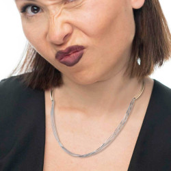 Collana Donna Marlù 33CO0036GS catena snake centrale Acciaio Silver