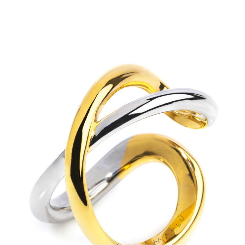 copy of copy of copy of Anello Donna Marlù 33AN0046GS-10 incrociato bicolore Acciaio Oro e Silver