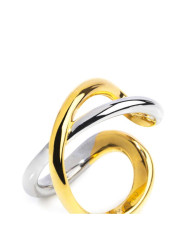Anello Donna Marlù 33AN0046GS-20 incrociato bicolore Acciaio Oro e Silver