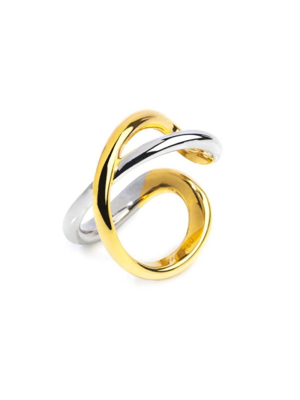 Anello Donna Marlù 33AN0046GS-20 incrociato bicolore Acciaio Oro e Silver