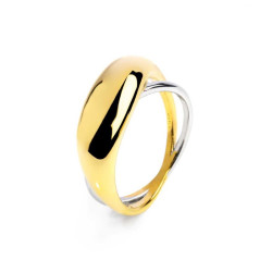 Anello Donna Marlù 33AN0047GS-12 doppia fascia Acciaio Oro e Silver