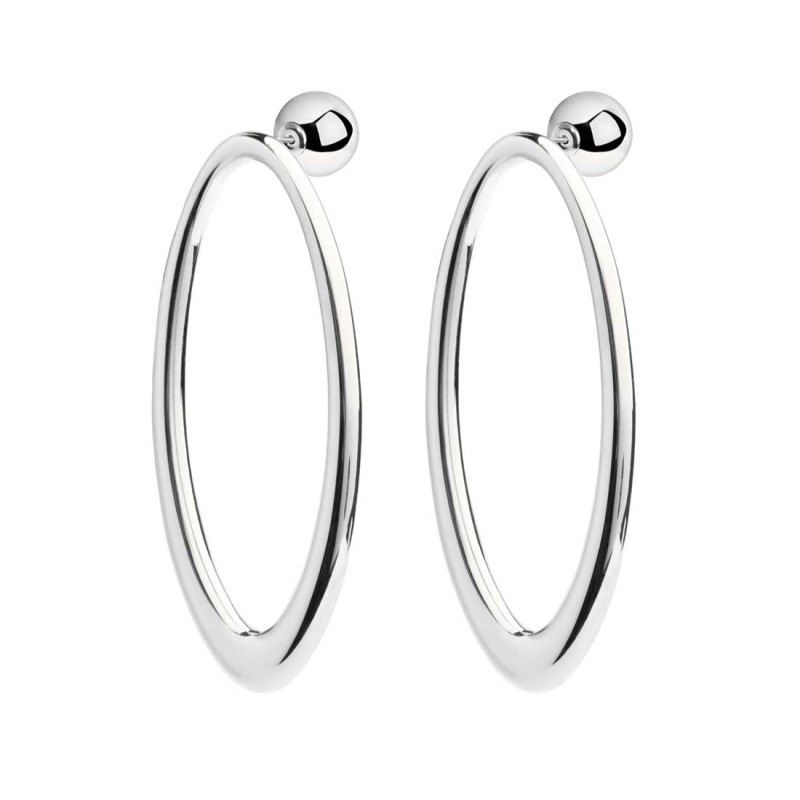 Orecchini Donna Marlù 33OR0098 anello ovale Acciaio Silver