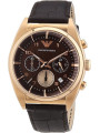 Orologio Cronografo Uomo Emporio Armani Franco AR0371 Cinturino Pelle Marrone