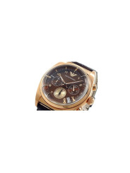 Orologio Cronografo Uomo Emporio Armani Franco AR0371 Cinturino Pelle Marrone