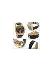 Orologio Cronografo Uomo Emporio Armani Franco AR0371 Cinturino Pelle Marrone
