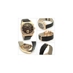 Orologio Cronografo Uomo Emporio Armani Franco AR0371 Cinturino Pelle Marrone