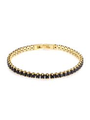 Bracciale Uomo Tennis Brosway Avantgarde BVD23 in Acciaio Oro e Zirconi Nero
