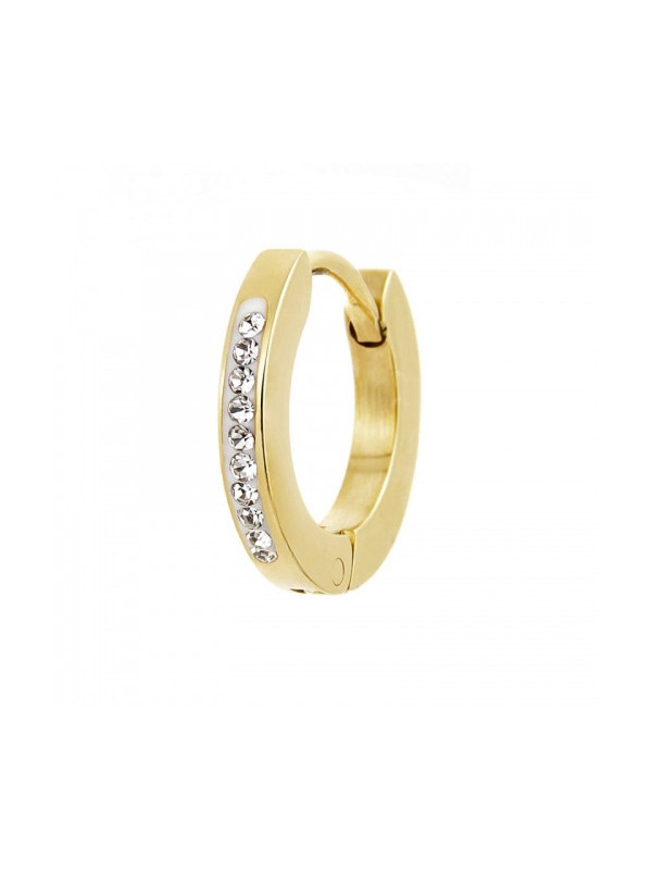 Mono Orecchino Donna Marlù 2OR0059G-W Cerchio 13mm in Acciaio Oro