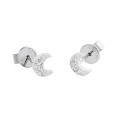 Orecchini Donna Marlù 18OR043 in Acciaio Silver Mezza Luna