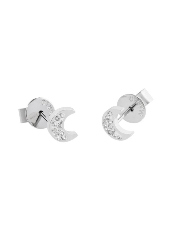 Orecchini Donna Marlù 18OR043 in Acciaio Silver Mezza Luna