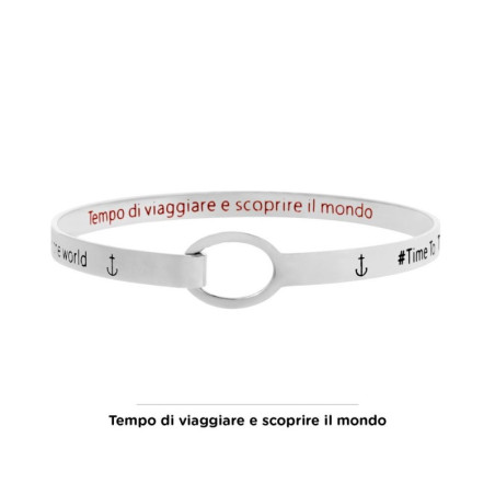 Bracciale Donna Marlù 18BR058 rigido ancora in Acciaio Silver