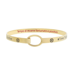 Bracciale Donna Marlù 18BR065G Rigido quadrifoglio in Acciaio Oro