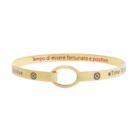 Bracciale Donna Marlù 18BR065G Rigido quadrifoglio in Acciaio Oro