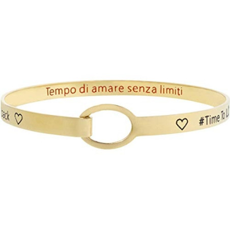 Bracciale Donna Marlù 18BR063G Rigido Amore in Acciaio Oro
