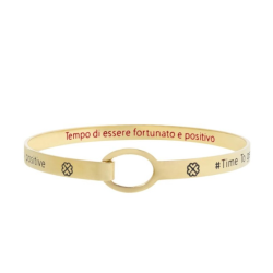Bracciale Donna Marlù 18BR065G Rigido quadrifoglio in Acciaio Oro