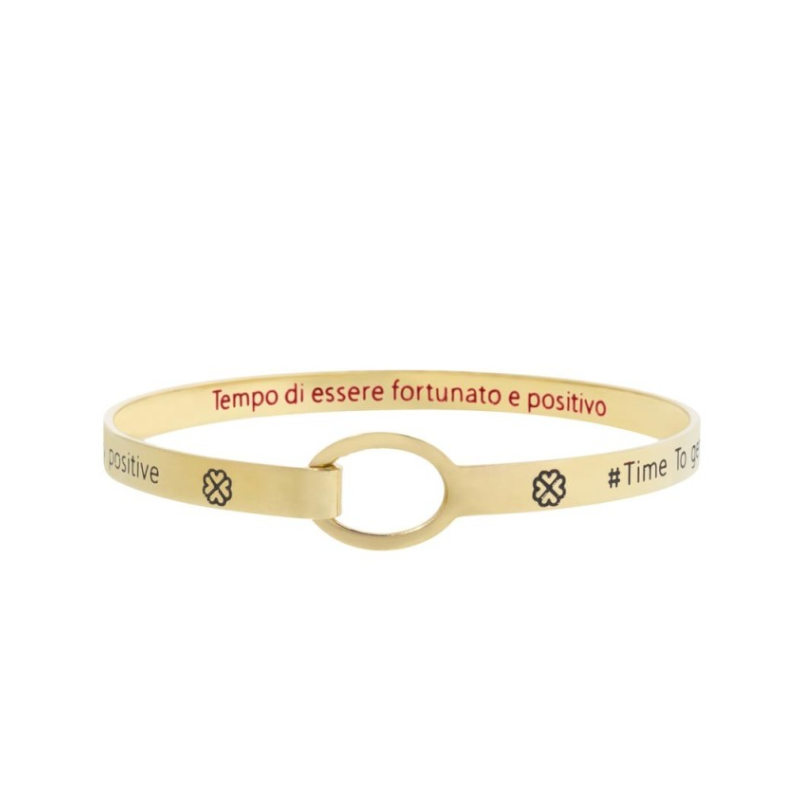 Bracciale Donna Marlù 18BR065G Rigido quadrifoglio in Acciaio Oro