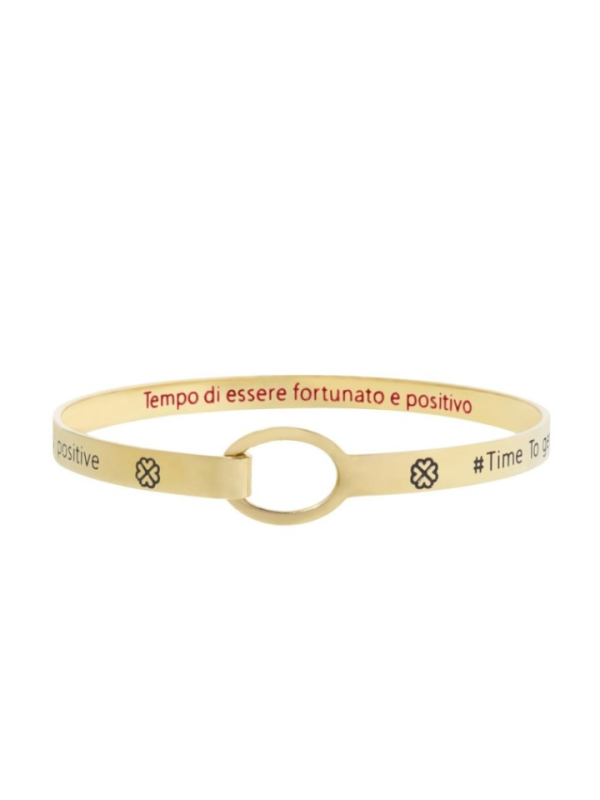 Bracciale Donna Marlù 18BR065G Rigido quadrifoglio in Acciaio Oro