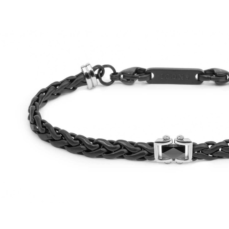 Bracciale Uomo Marlù 30BR0034N catena sonaglio Acciaio Nero