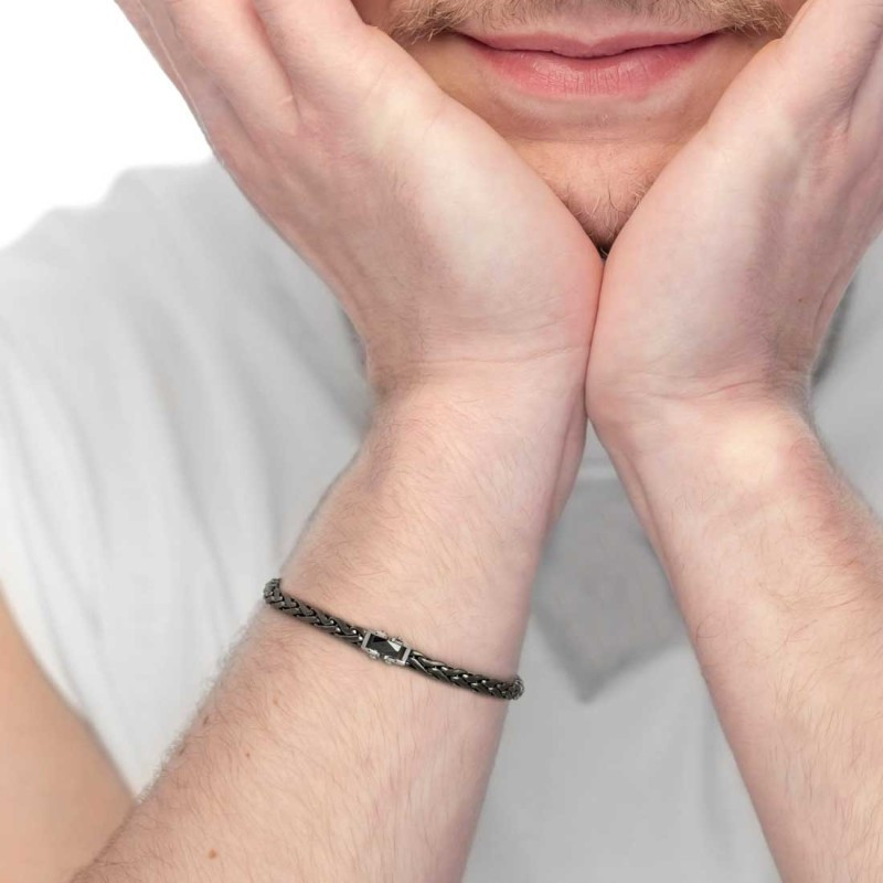 Bracciale Uomo Marlù 30BR0034N catena sonaglio Acciaio Nero
