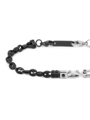 Bracciale Uomo Marlù 30BR0035N catena marine Acciaio Nero e Silver