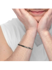 Bracciale Uomo Marlù 30BR0035N catena marine Acciaio Nero e Silver