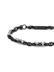 Bracciale Uomo Marlù 30BR0037N catena marine con elementi acciaio Nero