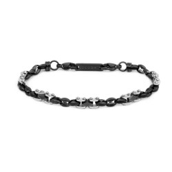 Bracciale Uomo Marlù 30BR0037N catena marine con elementi acciaio Nero