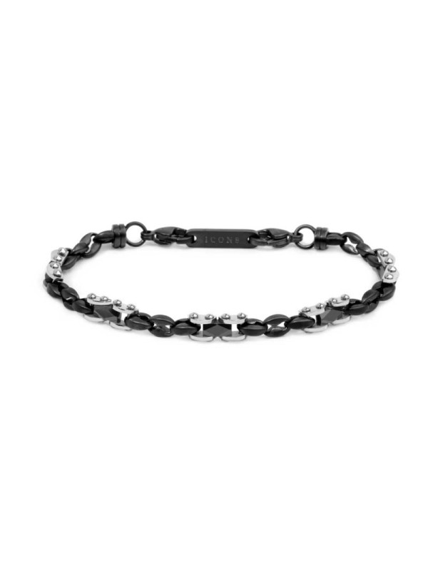Bracciale Uomo Marlù 30BR0037N catena marine con elementi acciaio Nero