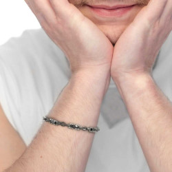 Bracciale Uomo Marlù 30BR0037T catena marine con elementi acciaio Titanio