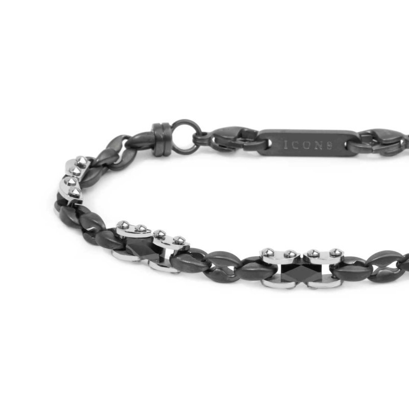 Bracciale Uomo Marlù 30BR0037T catena marine con elementi acciaio Titanio