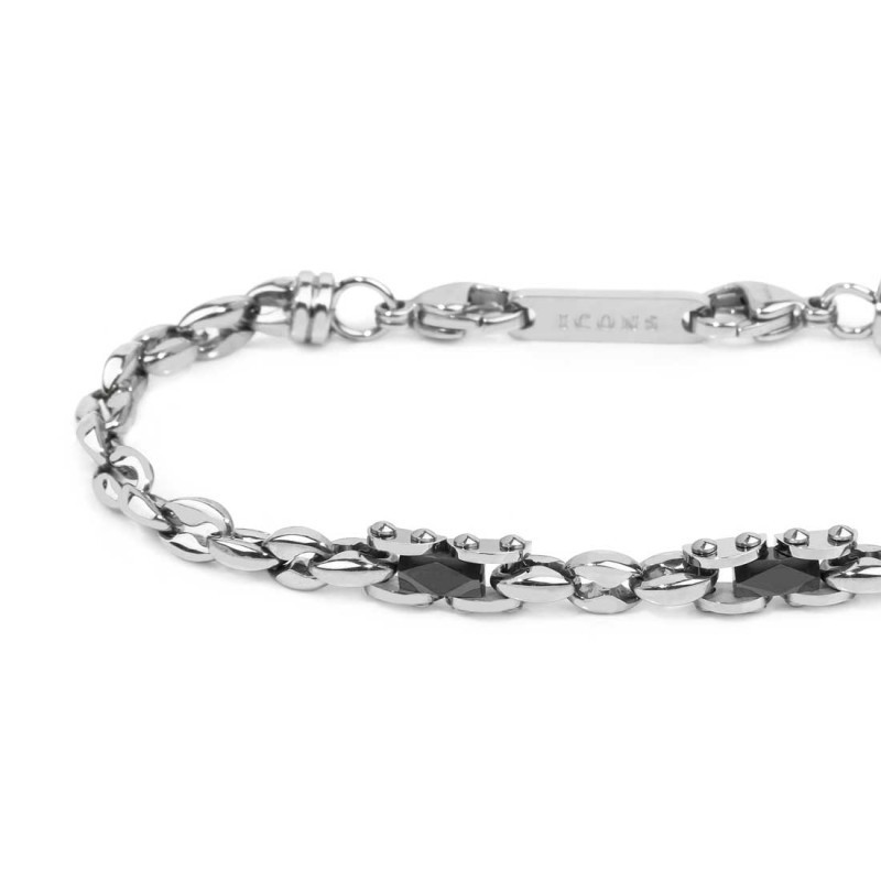 Bracciale Uomo Marlù 30BR0038 catena marine con elementi acciaio Silver